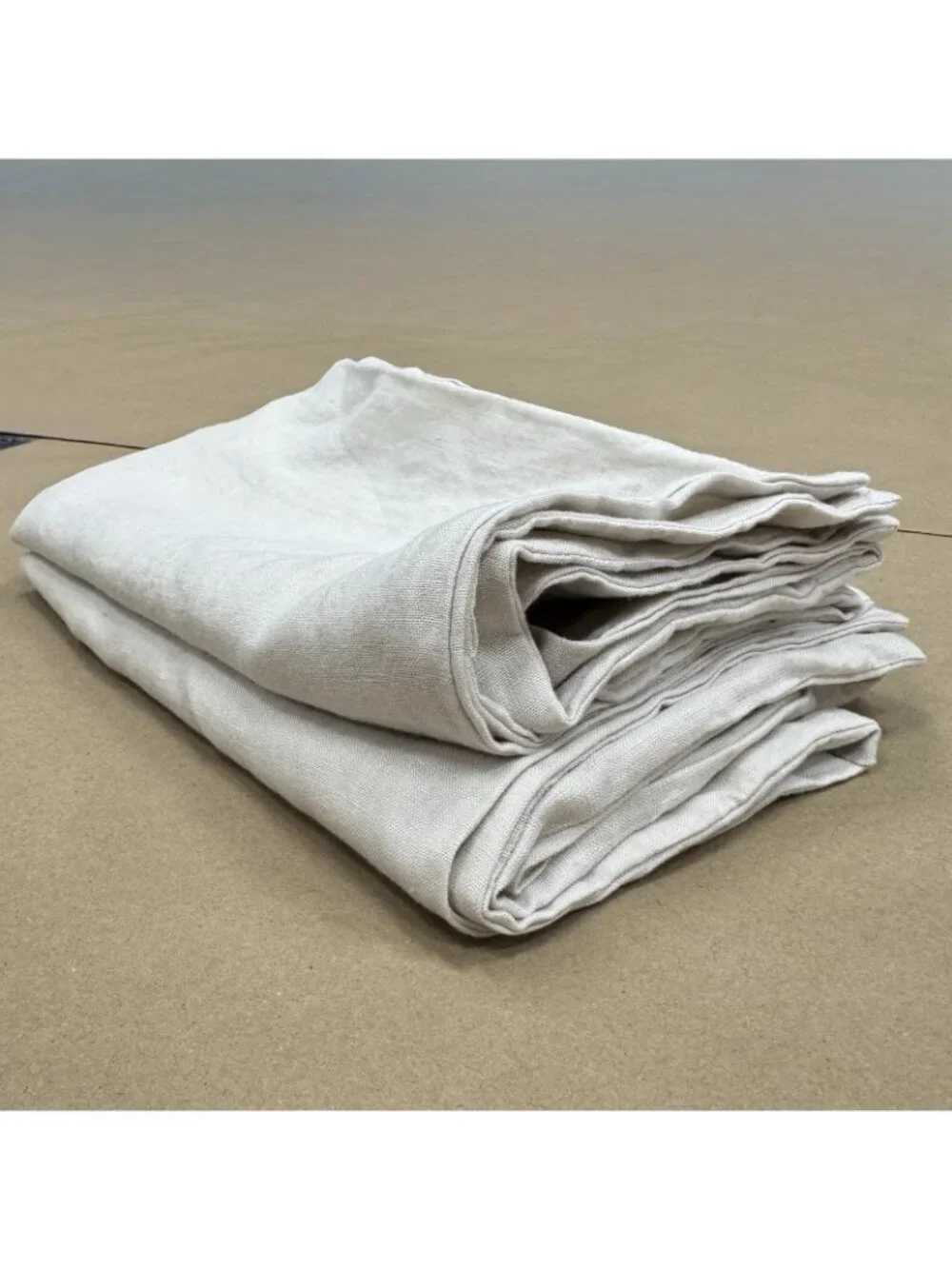 Quince European Linen Pillow Shams - Set of Two - Sand - Standard Size - NEW